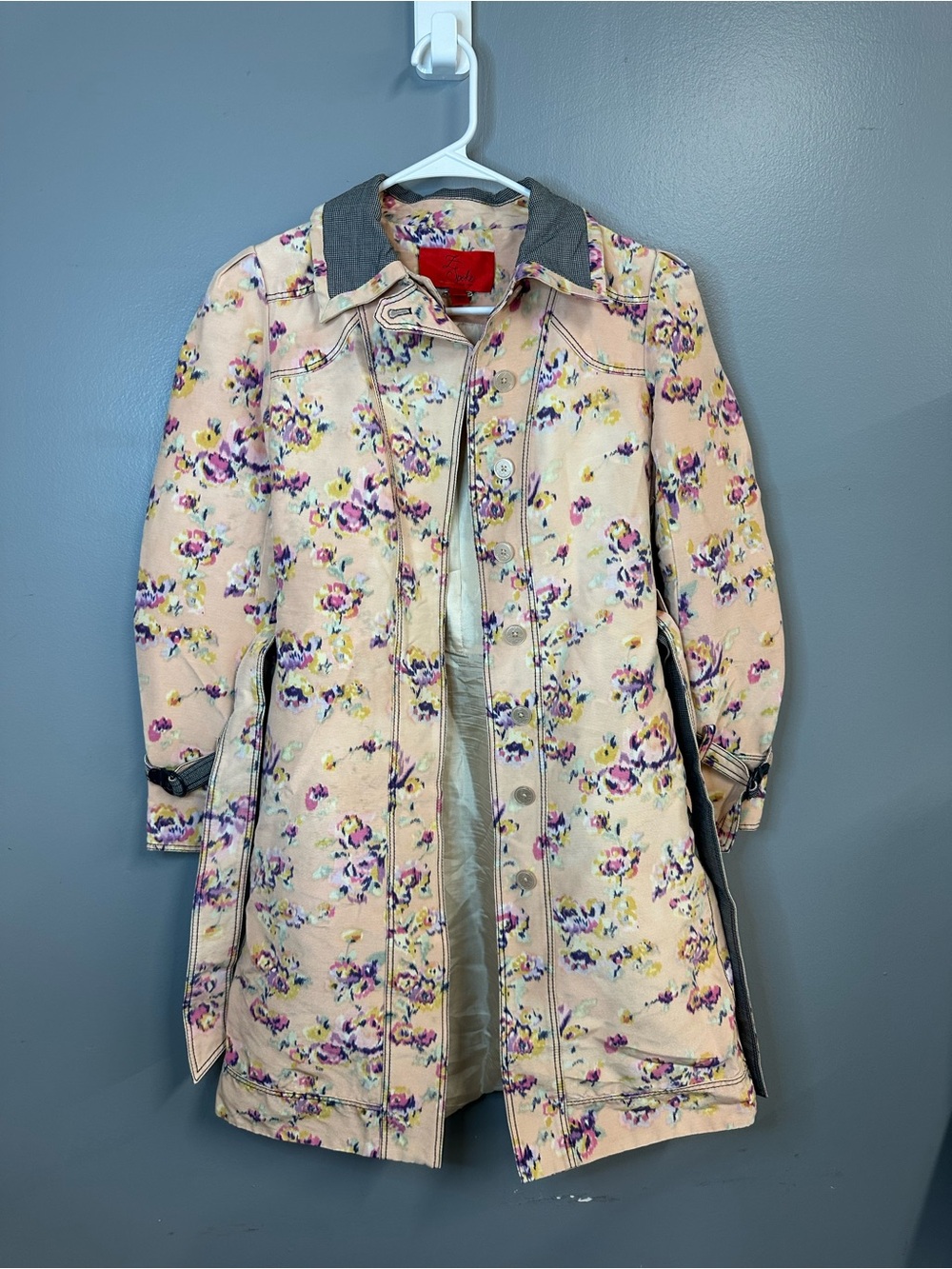 Z Spoke by Zac Posen Floral pink Print Trench Coat style